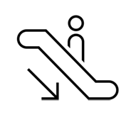Escalator with Person Going Backward Icon