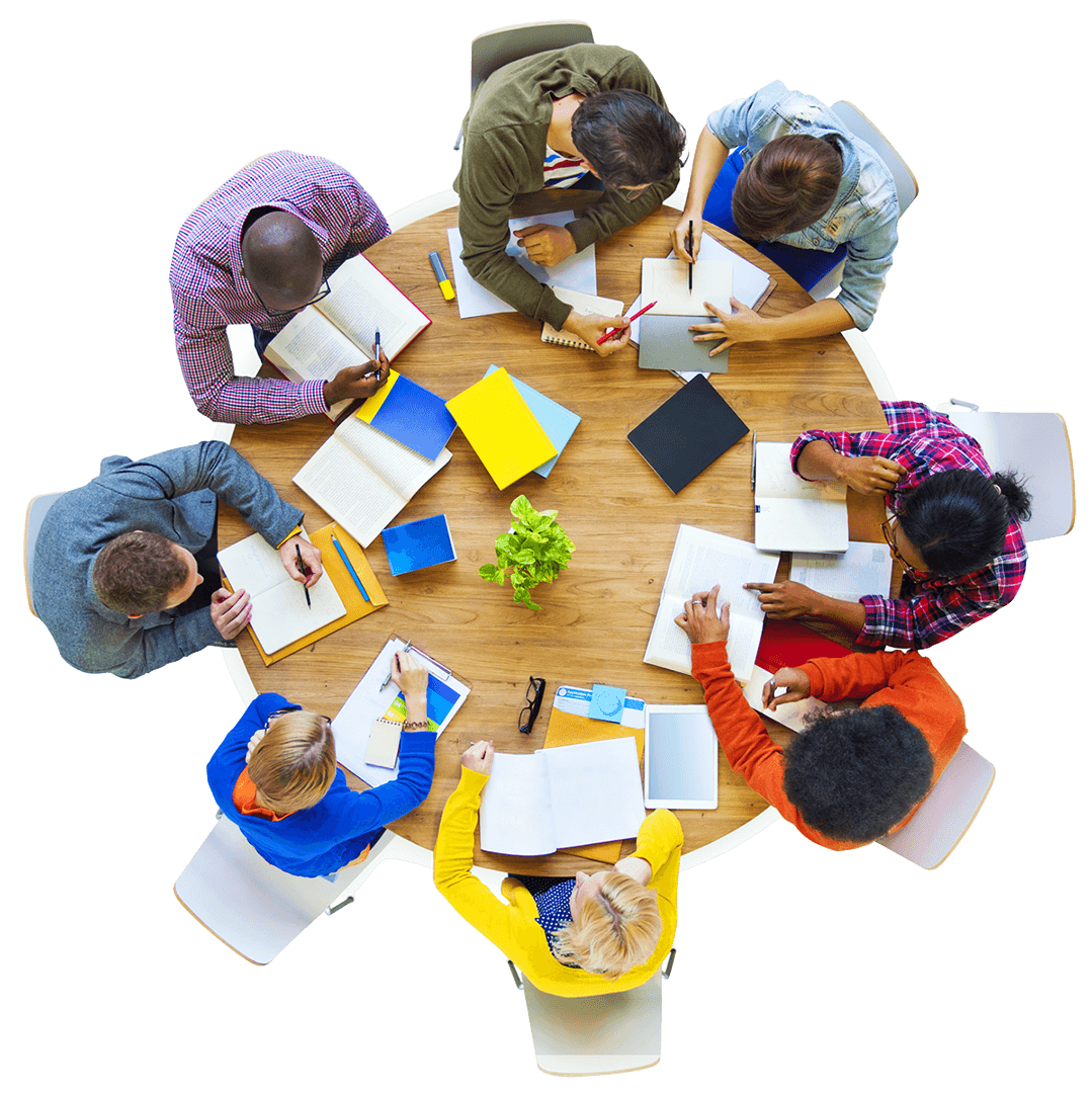 professionals working at a table